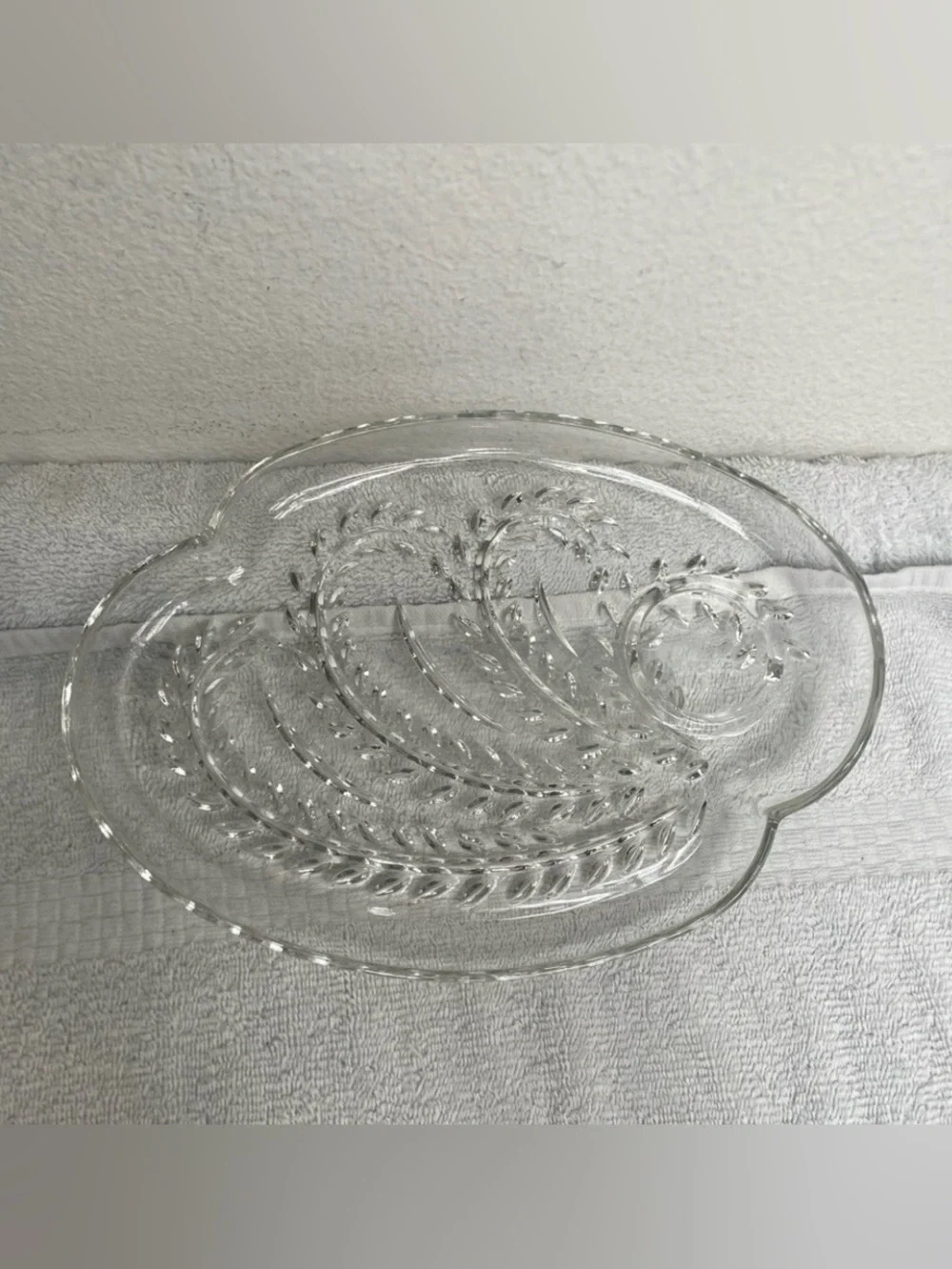 Pier 1 Imports Clear Paisley Sheer Glass Round Plate Set of 2 Bohemian Farmhouse